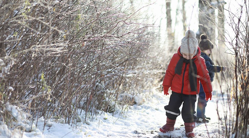 Children playing in the snow